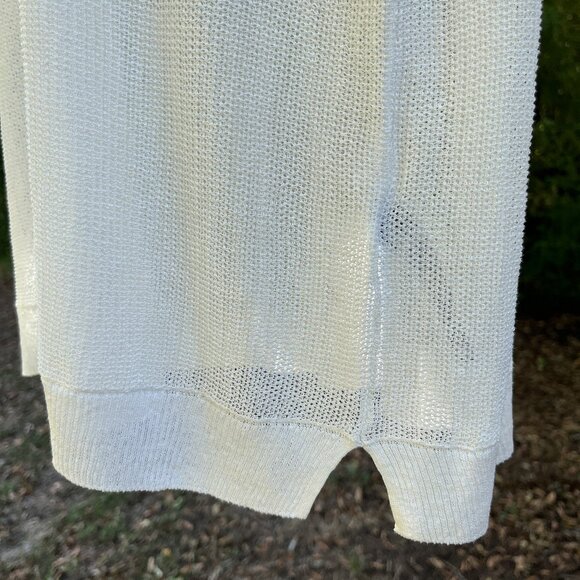 Eileen Fisher Fine Organic Linen Crepe Tunic Top Womens M Ivory Bateau $198 NEW - Picture 5 of 14